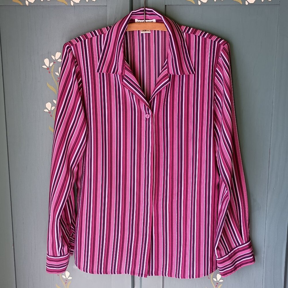 Notations Button Down Striped Woman's Blouse Size… - image 2